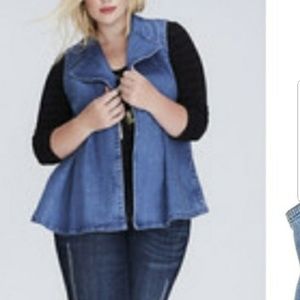 Lane bryant denim flared vest